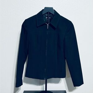 New York & Company Women's Size 2 Black Long-Sleeve Full-Zip Jacket